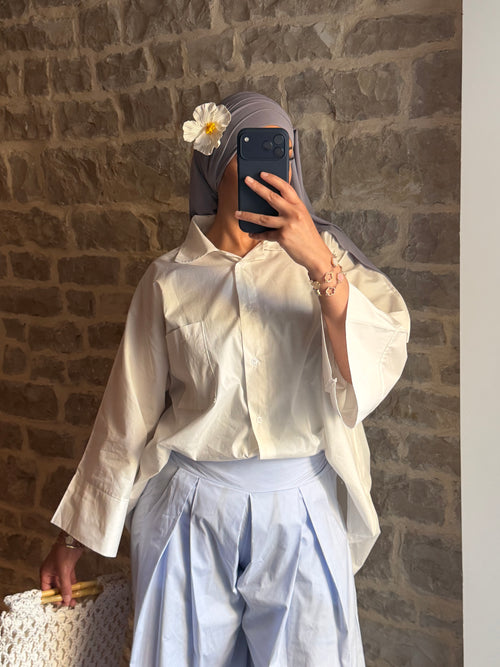 Chemise AYLA blanche Oversize ☀️