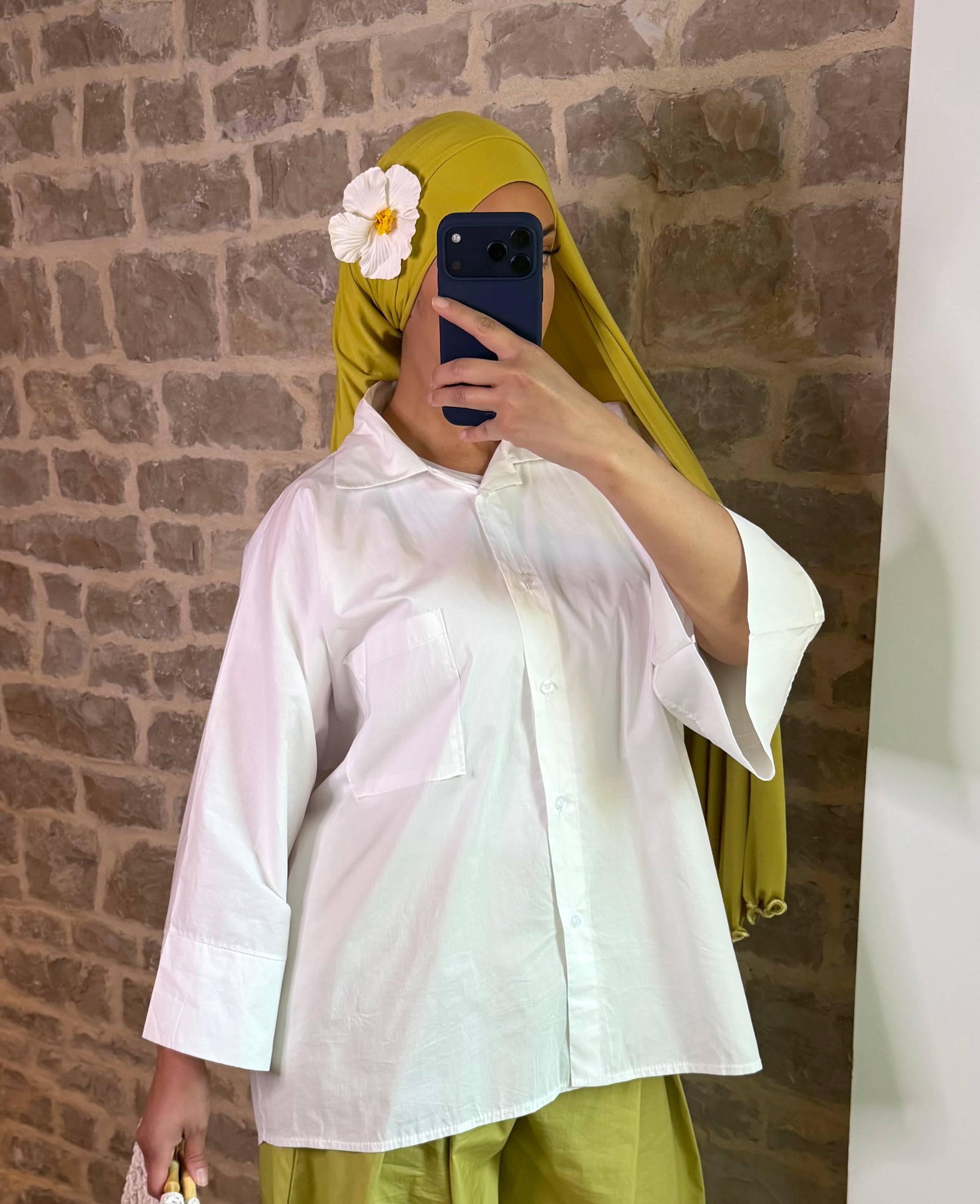 Chemise AYLA blanche Oversize ☀️