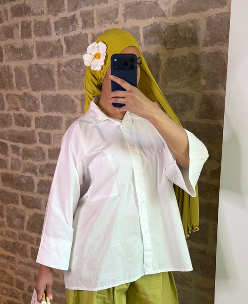 Chemise AYLA blanche Oversize ☀️